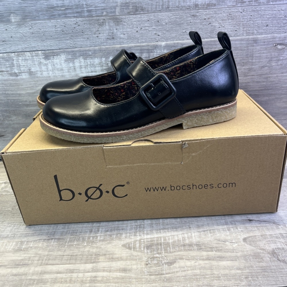 BOC By Born Lara Mary Jane Black Flats Womens 6.5 M Goth Academia